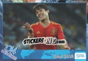 Sticker David Silva - Kvalifikacije za svetsko fudbalsko prvenstvo 2014 n. 827 - G.T.P.R School Shop