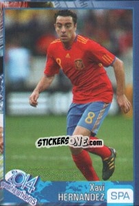 Sticker Xavi Hernandez - Kvalifikacije za svetsko fudbalsko prvenstvo 2014 n. 828 - G.T.P.R School Shop
