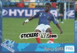 Sticker Patrice Evra - Kvalifikacije za svetsko fudbalsko prvenstvo 2014 - G.T.P.R School Shop