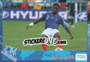 Sticker Patrice Evra - Kvalifikacije za svetsko fudbalsko prvenstvo 2014 n. 854 - G.T.P.R School Shop
