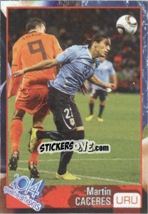 Sticker Martin Caceres - Kvalifikacije za svetsko fudbalsko prvenstvo 2014 n. 912 - G.T.P.R School Shop