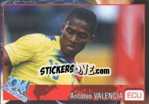 Sticker Antonio Valencia - Kvalifikacije za svetsko fudbalsko prvenstvo 2014 n. 949 - G.T.P.R School Shop
