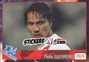 Sticker Paolo Guerrero - Kvalifikacije za svetsko fudbalsko prvenstvo 2014 n. 968 - G.T.P.R School Shop
