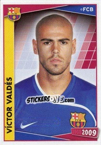 Sticker Victor Valdes (portrait) - FC Barcelona 2008-2009 n. 18 - Panini