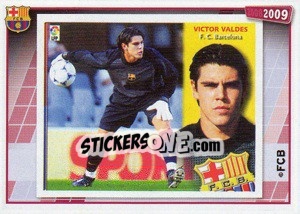 Sticker Victor Valdes (su primer cromo) - FC Barcelona 2008-2009 n. 21 - Panini
