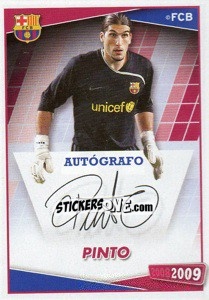 Figurina Pinto (autografo) - FC Barcelona 2008-2009 - Panini