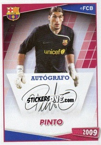 Sticker Pinto (autografo) - FC Barcelona 2008-2009 n. 24 - Panini