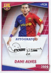 Cromo Dani Alves (autografo) - FC Barcelona 2008-2009 - Panini