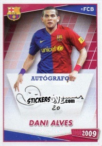 Cromo Dani Alves (autografo)