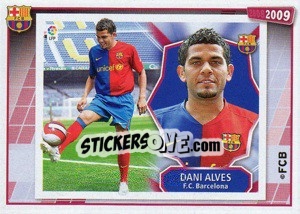 Sticker Dani Alves (su primer cromo) - FC Barcelona 2008-2009 - Panini