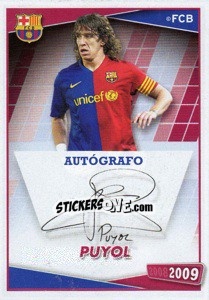 Sticker Puyol (autografo) - FC Barcelona 2008-2009 n. 38 - Panini