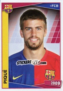 Sticker Pique (portrait) - FC Barcelona 2008-2009 n. 48 - Panini