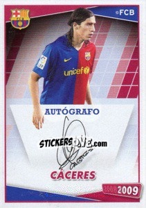 Sticker Martín Cáceres (autografo) - FC Barcelona 2008-2009 - Panini