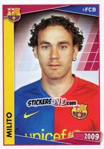 Sticker Gabriel Milito (portrait) - FC Barcelona 2008-2009 - Panini