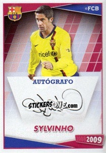 Cromo Sylvinho (autografo) - FC Barcelona 2008-2009 - Panini