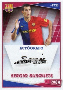 Sticker Sergio Busquets (autografo) - FC Barcelona 2008-2009 n. 74 - Panini