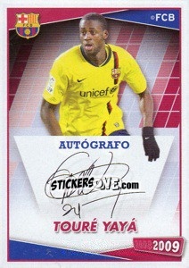 Sticker Toure Yaya (autografo) - FC Barcelona 2008-2009 - Panini