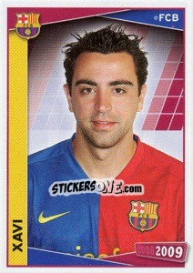Cromo Xavi (portrait) - FC Barcelona 2008-2009 - Panini