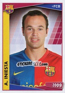 Figurina A.Iniesta (portrait) - FC Barcelona 2008-2009 - Panini