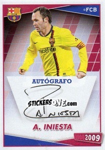 Cromo A.Iniesta (autografo) - FC Barcelona 2008-2009 - Panini