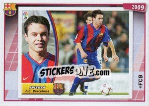 Sticker A.Iniesta (su primer cromo) - FC Barcelona 2008-2009 n. 109 - Panini