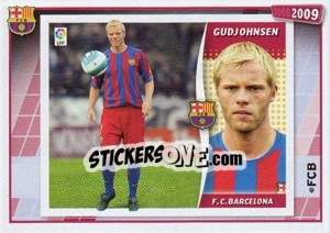 Cromo Gudjohnsen (su primer cromo) - FC Barcelona 2008-2009 - Panini