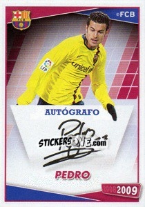 Cromo Pedro Rodríguez (autografo) - FC Barcelona 2008-2009 - Panini