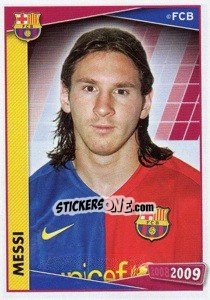 Cromo Messi (portrait) - FC Barcelona 2008-2009 - Panini