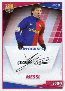 Sticker Messi (autografo) - FC Barcelona 2008-2009 n. 138 - Panini