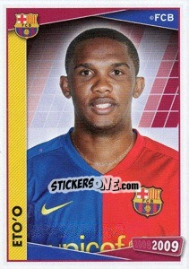 Figurina Eto'O (portrait) - FC Barcelona 2008-2009 - Panini