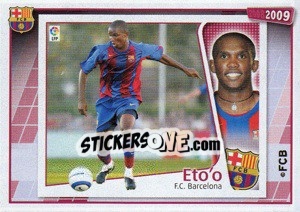 Figurina Eto'O (su primer cromo) - FC Barcelona 2008-2009 - Panini