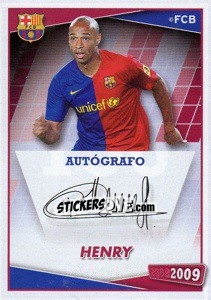 Sticker Thierry Henry (autografo) - FC Barcelona 2008-2009 n. 156 - Panini
