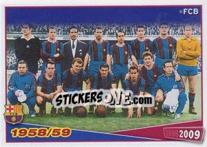 Figurina Equipa 1958/59 - FC Barcelona 2008-2009 - Panini