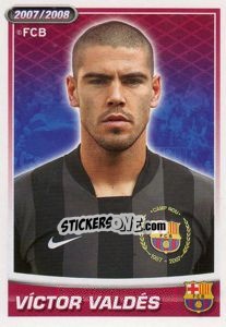 Sticker Victor Valdes (portrait) - FC Barcelona 2007-2008 - Panini