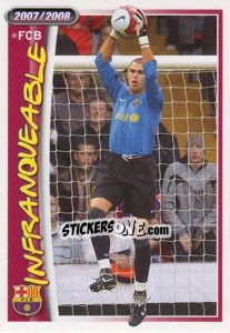 Sticker Victor Valdes (infranoveable) - FC Barcelona 2007-2008 n. 15 - Panini