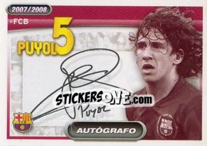 Figurina Carles Puyol (autografo) - FC Barcelona 2007-2008 - Panini