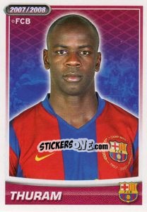 Sticker Lilian Thuram (portrait) - FC Barcelona 2007-2008 n. 43 - Panini