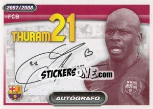 Sticker Lilian Thuram (autografo) - FC Barcelona 2007-2008 n. 46 - Panini
