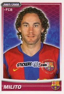 Cromo Gabriel Milito (portrait) - FC Barcelona 2007-2008 - Panini