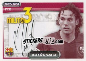 Figurina Gabriel Milito (autografo) - FC Barcelona 2007-2008 - Panini