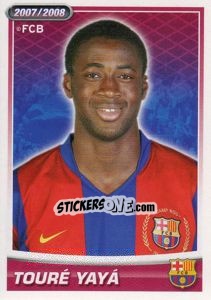 Cromo Toure Yaya (portrait) - FC Barcelona 2007-2008 - Panini