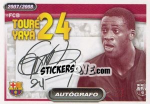 Sticker Toure Yaya (autografo) - FC Barcelona 2007-2008 n. 76 - Panini