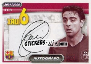 Sticker Xavi (autografo) - FC Barcelona 2007-2008 - Panini