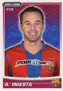 Sticker A.Iniesta (portrait) - FC Barcelona 2007-2008 - Panini