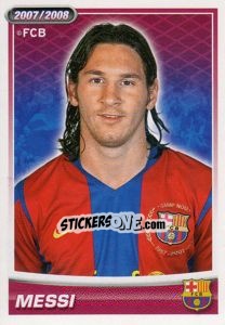 Cromo Messi (portrait) - FC Barcelona 2007-2008 - Panini