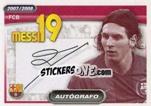 Sticker Messi (autografo) - FC Barcelona 2007-2008 n. 112 - Panini