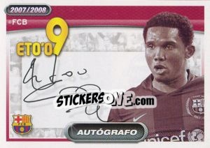 Sticker Eto'O (autografo) - FC Barcelona 2007-2008 n. 124 - Panini