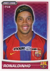 Sticker Ronaldinho (portrait) - FC Barcelona 2007-2008 n. 127 - Panini