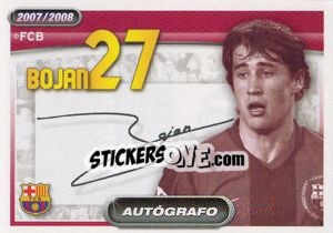 Sticker Bojan Krkic (autografo) - FC Barcelona 2007-2008 n. 136 - Panini