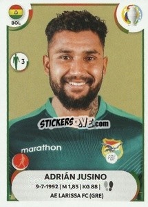 Sticker Adrían Jusino - CONMEBOL Copa América 2021
 n. BOL6 - Panini